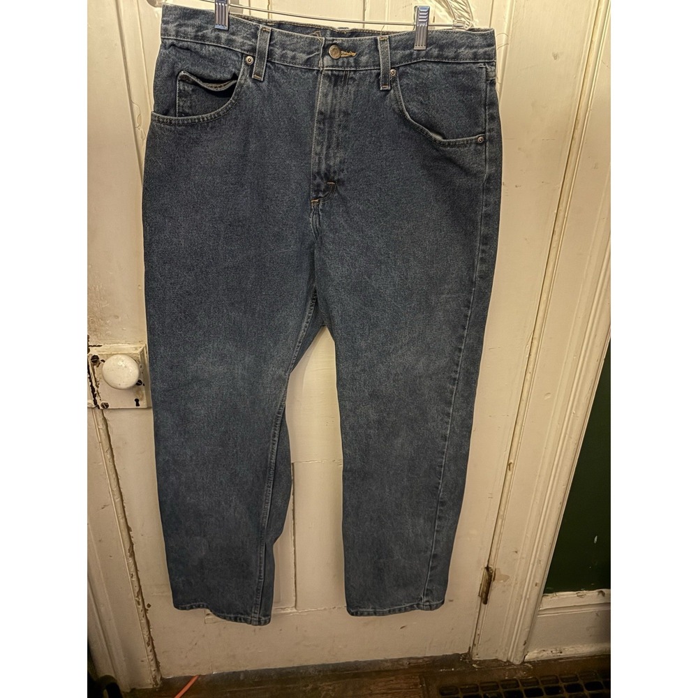 Men's JeansWRANGLER Jeans Mens 34x32 Relaxed Fit Blue Denim Workwear Classic Str
